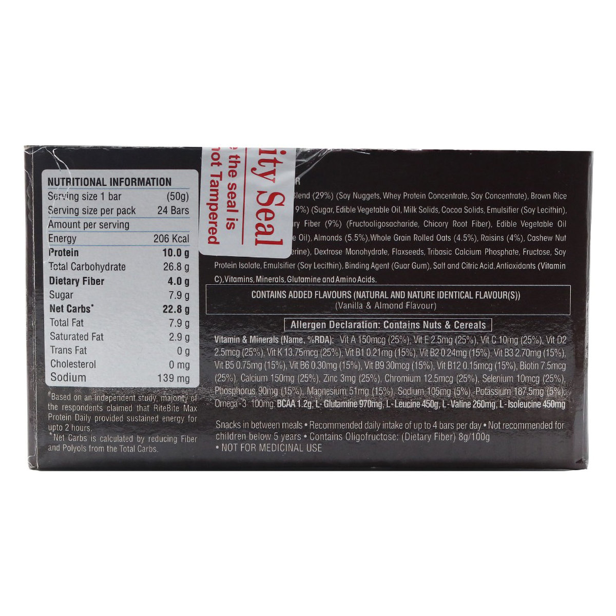 Ritebite Max Protein Work-Out Bar, 50 gm, Pack of 1 Ritebite Max Protein Work-Out Bar, 50 gm, Pack of 1