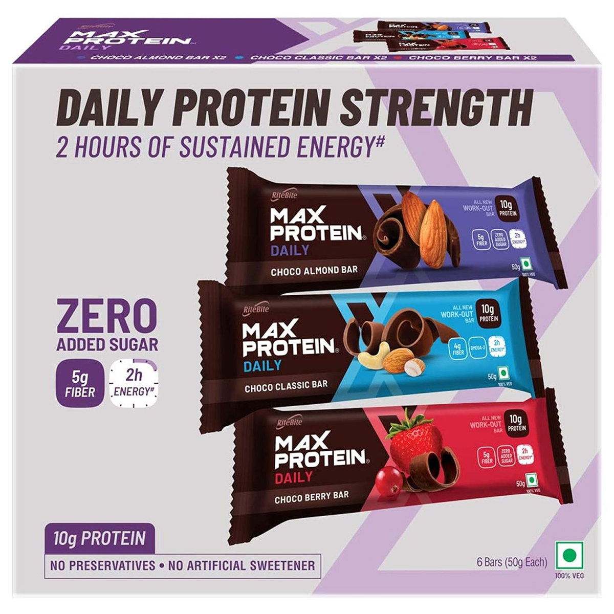 RiteBite Max Protein Daily Assorted 10 gm Protein Energy Bars, Pack of 1 RiteBite Max Protein Daily Assorted 10 gm Protein Energy Bars, Pack of 1