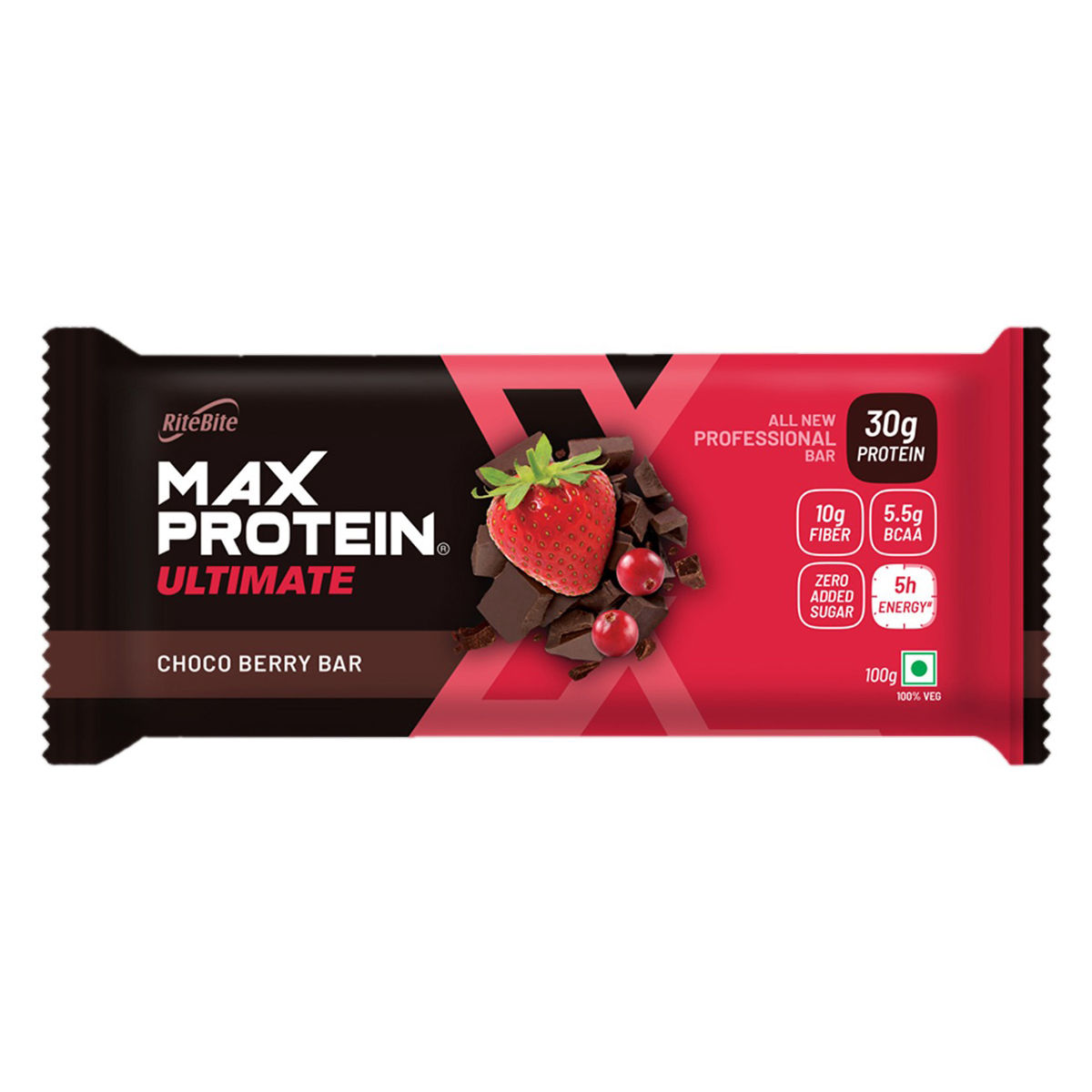 Buy Ritebite Max Protein Ultimate Choco Berry Bar, 100 gm Online