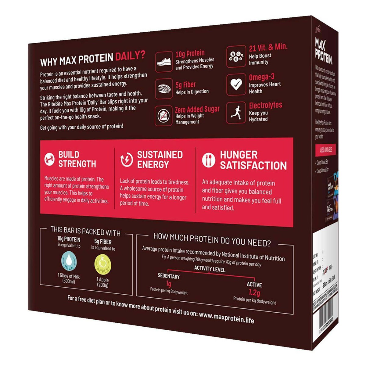 Ritebite Max Protein Daily Choco Berry Bar, 50 gm, Pack of 1 Ritebite Max Protein Daily Choco Berry Bar, 50 gm, Pack of 1