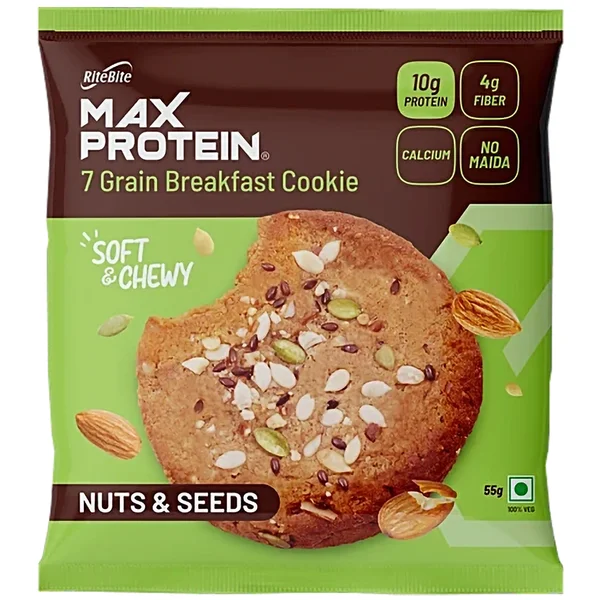 Ritebite Max Protein Nuts & Seeds Cookie, 55 gm