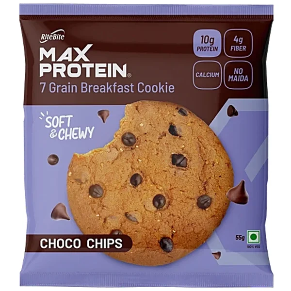 Ritebite Max Protein Choco Chips Cookie, 55 gm