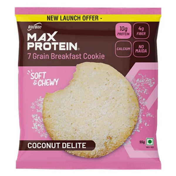 Ritebite Max Protein Coconut Delite Cookies, 55 gm, Pack of 1