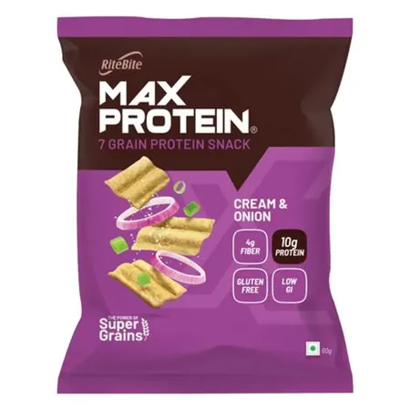 Ritebite Max Protein Cream & Onion Snack, 60 gm