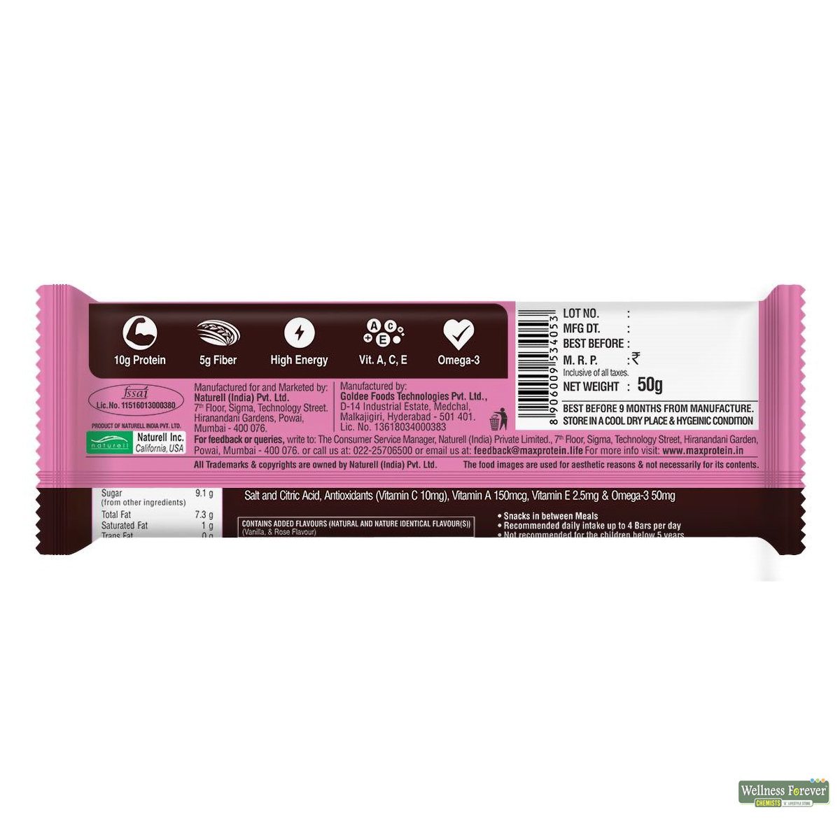 Ritebite Max Protein Fruit & Nut Bar, 50 gm, Pack of 1 Ritebite Max Protein Fruit & Nut Bar, 50 gm, Pack of 1