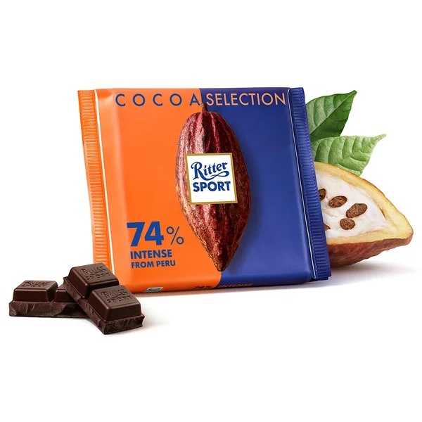 Ritter Sport 74% From Peru Dark Chocolate, 100 gm