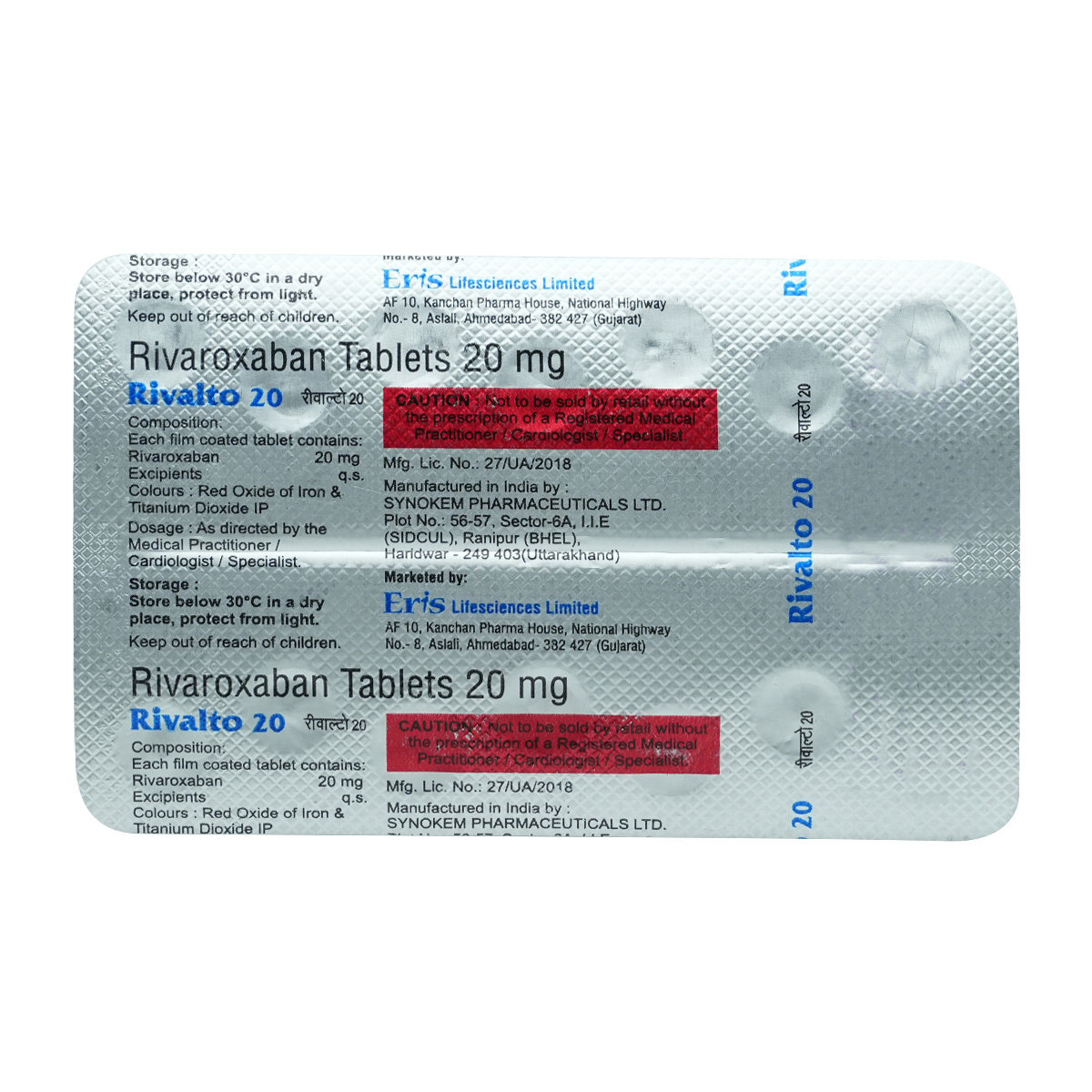 Rivalto 20 mg Tablet 14's, Pack of 14 TabletS Rivalto 20 mg Tablet 14's, Pack of 14 TabletS