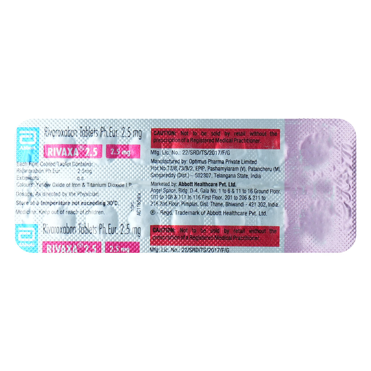 Rivaxa 2.5 Tablet 14's, Pack of 14 TABLETS Rivaxa 2.5 Tablet 14's, Pack of 14 TABLETS