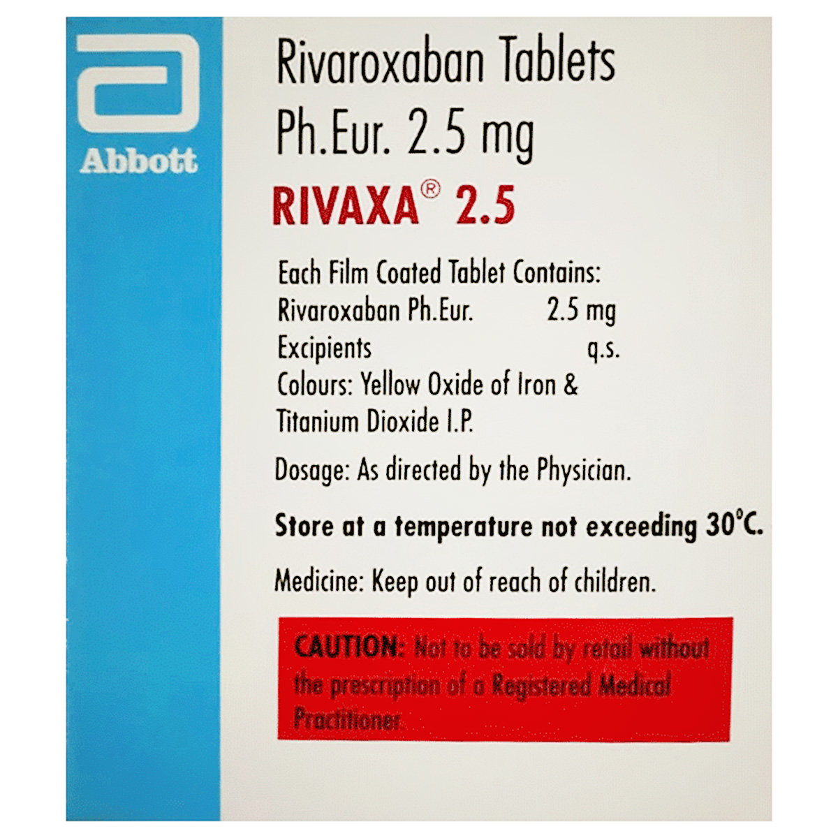 Rivaxa 2.5 Tablet 15's, Pack of 15 TabletS Rivaxa 2.5 Tablet 15's, Pack of 15 TabletS