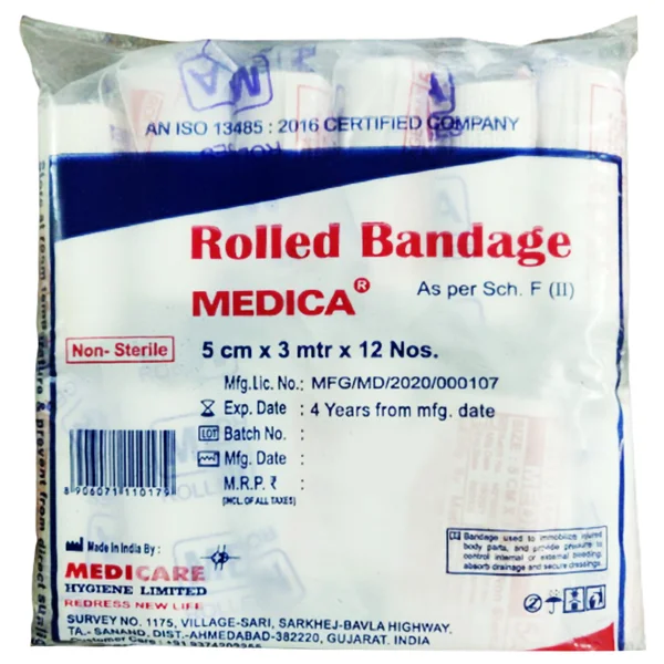 Medica Roller Bandage 5 cm x 3 m, 1 Count, Pack of 1