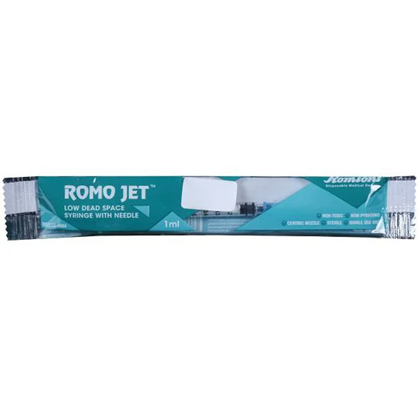 Romsons Romo Jet Luer Slip Syringe with Needle 1 ml