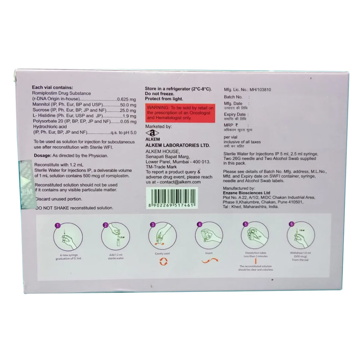 Romiset 500 mcg Injection 1's, Pack of 1 Romiset 500 mcg Injection 1's, Pack of 1