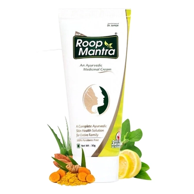 Roop Mantra Face Cream 30 gm | With Goodness Of 12 herbs | Nourishes &amp; Moisturises Skin | Prevents Acne, Pimple, Blemishes | Ayurvedic Cream | Non Greasy &amp; Light Weight | For All Skin Type, Pack of 1