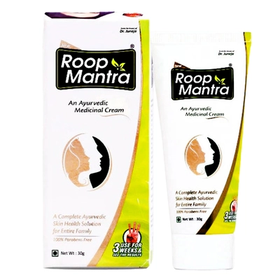 Roop Mantra Face Cream 30 gm | With Goodness Of 12 herbs | Nourishes &amp; Moisturises Skin | Prevents Acne, Pimple, Blemishes | Ayurvedic Cream | Non Greasy &amp; Light Weight | For All Skin Type, Pack of 1