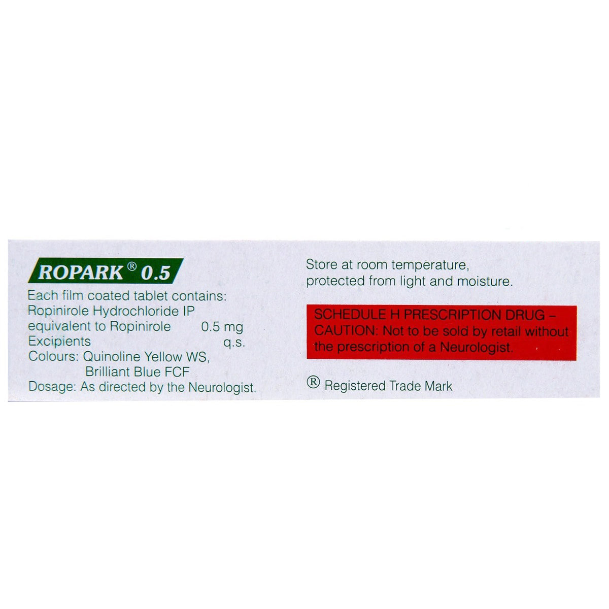 Ropark 0.5 Tablet 10's, Pack of 10 TABLETS Ropark 0.5 Tablet 10's, Pack of 10 TABLETS