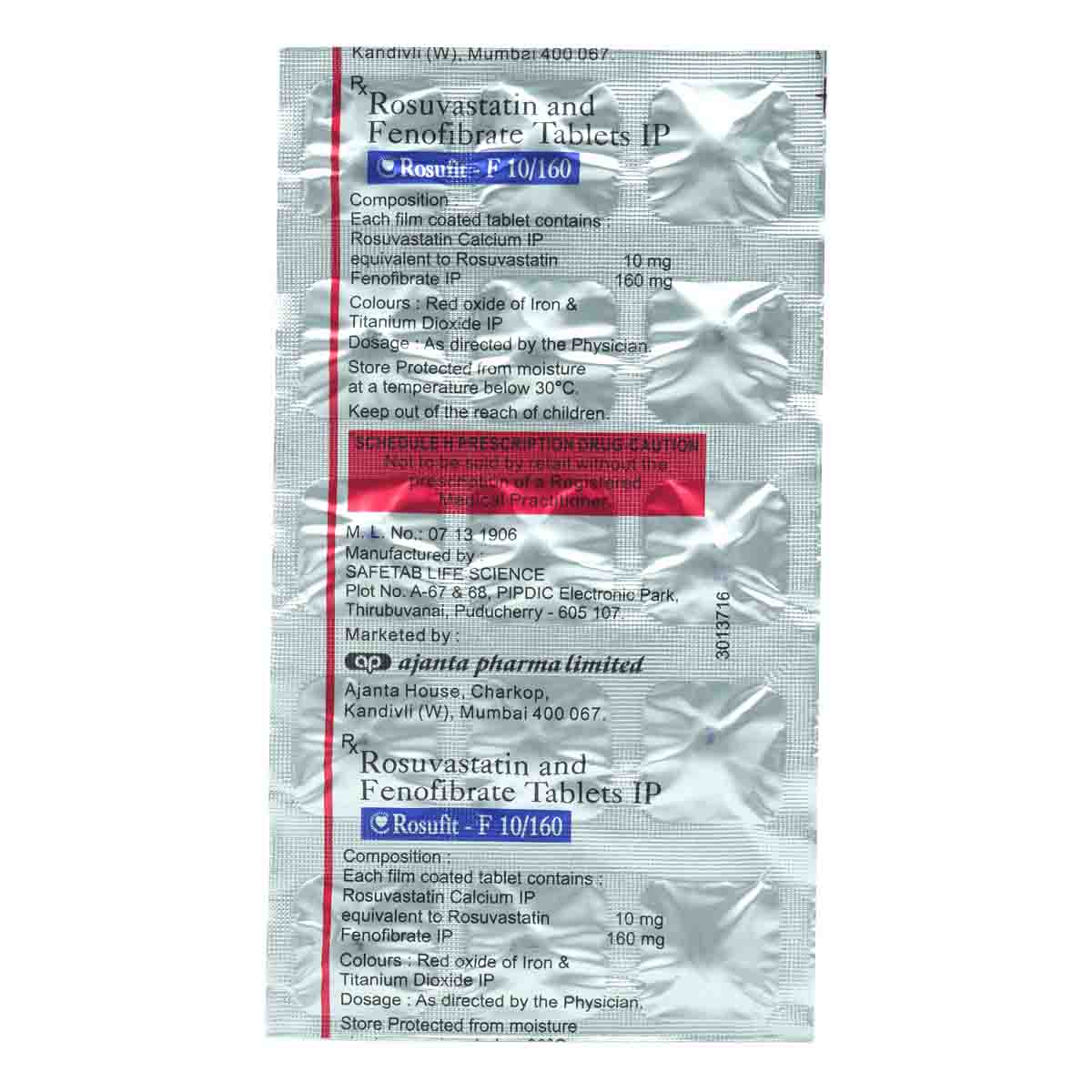 ROSUFIT F 10/160MG TABLET, Pack of 10 ROSUFIT F 10/160MG TABLET, Pack of 10