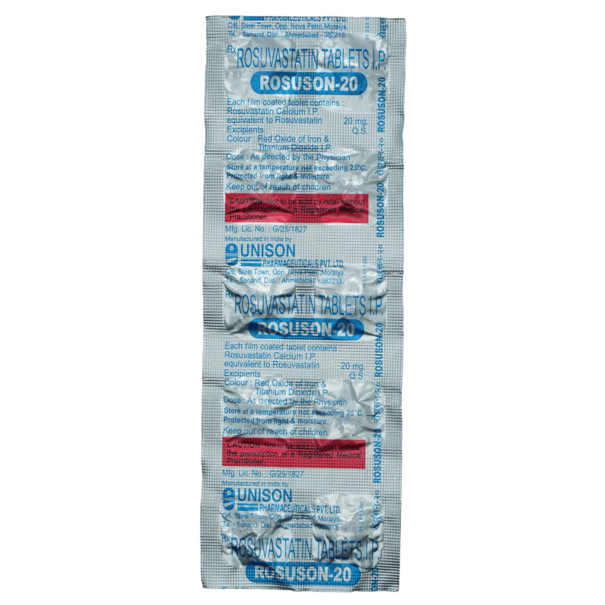 Rosuson-20 Tablets 10's, Pack of 10 TabletS Rosuson-20 Tablets 10's, Pack of 10 TabletS