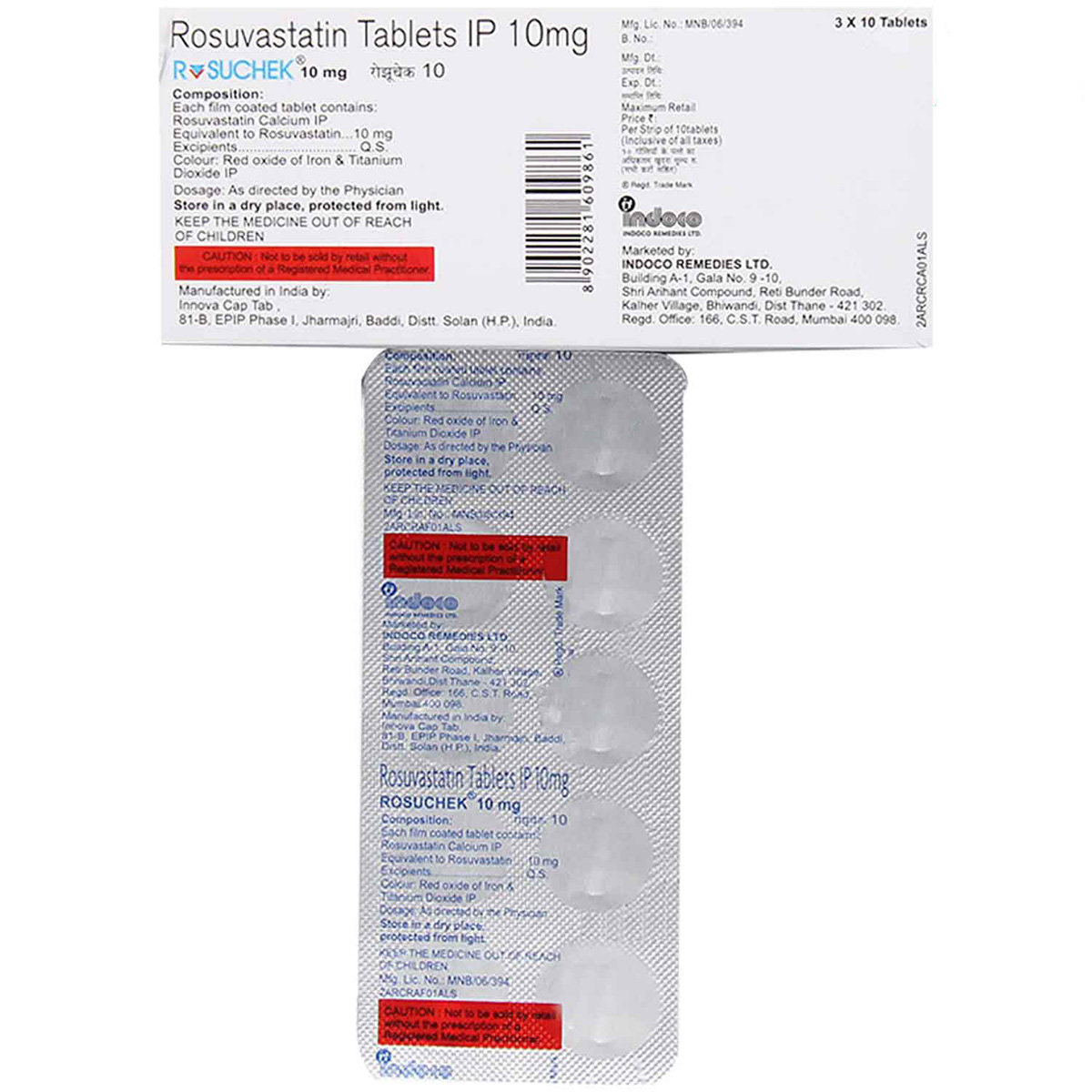 Rosuchek 10 mg Tablet 10's, Pack of 10 TABLETS Rosuchek 10 mg Tablet 10's, Pack of 10 TABLETS
