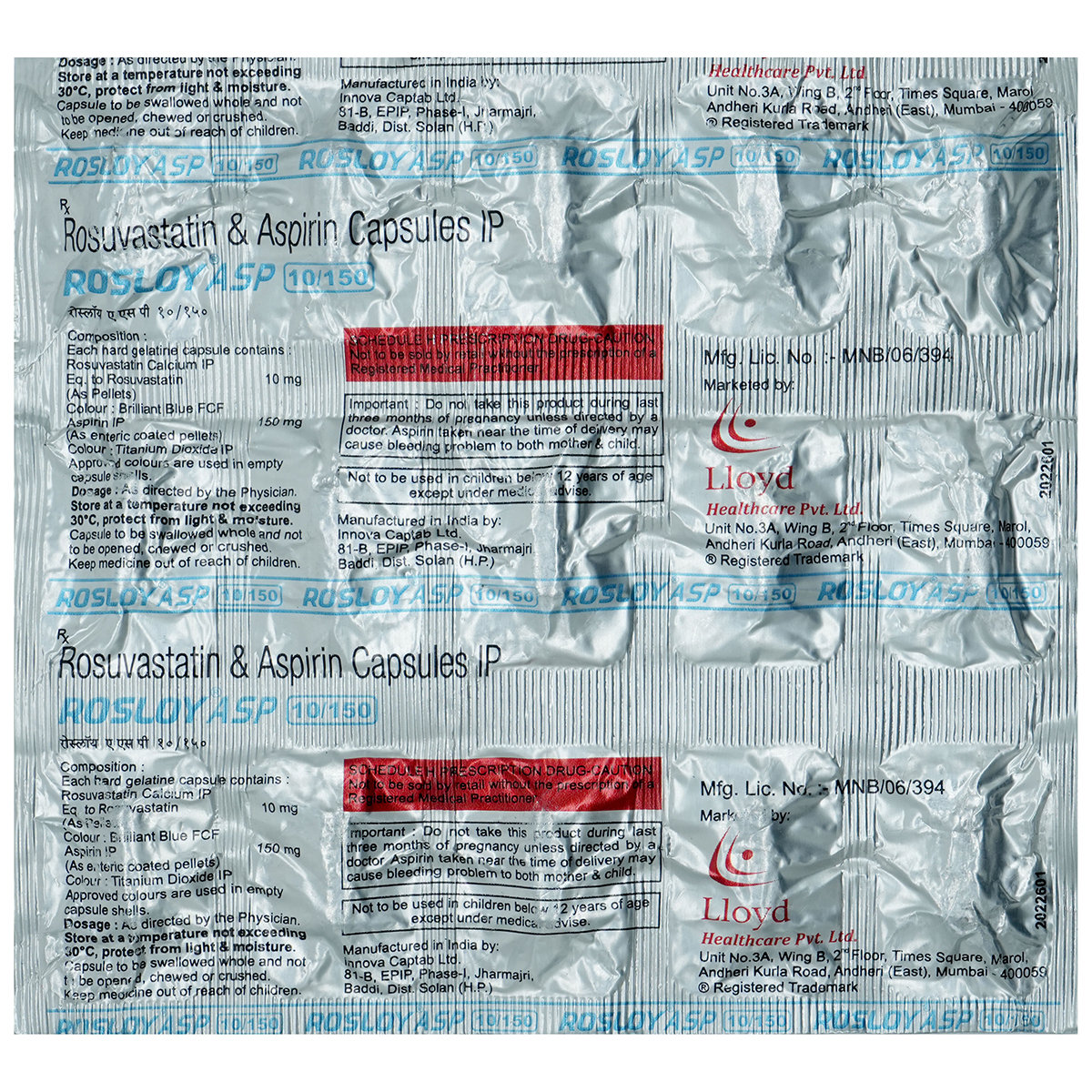 Rosloy ASP 10/150 Capsule 10's, Pack of 10 Rosloy ASP 10/150 Capsule 10's, Pack of 10