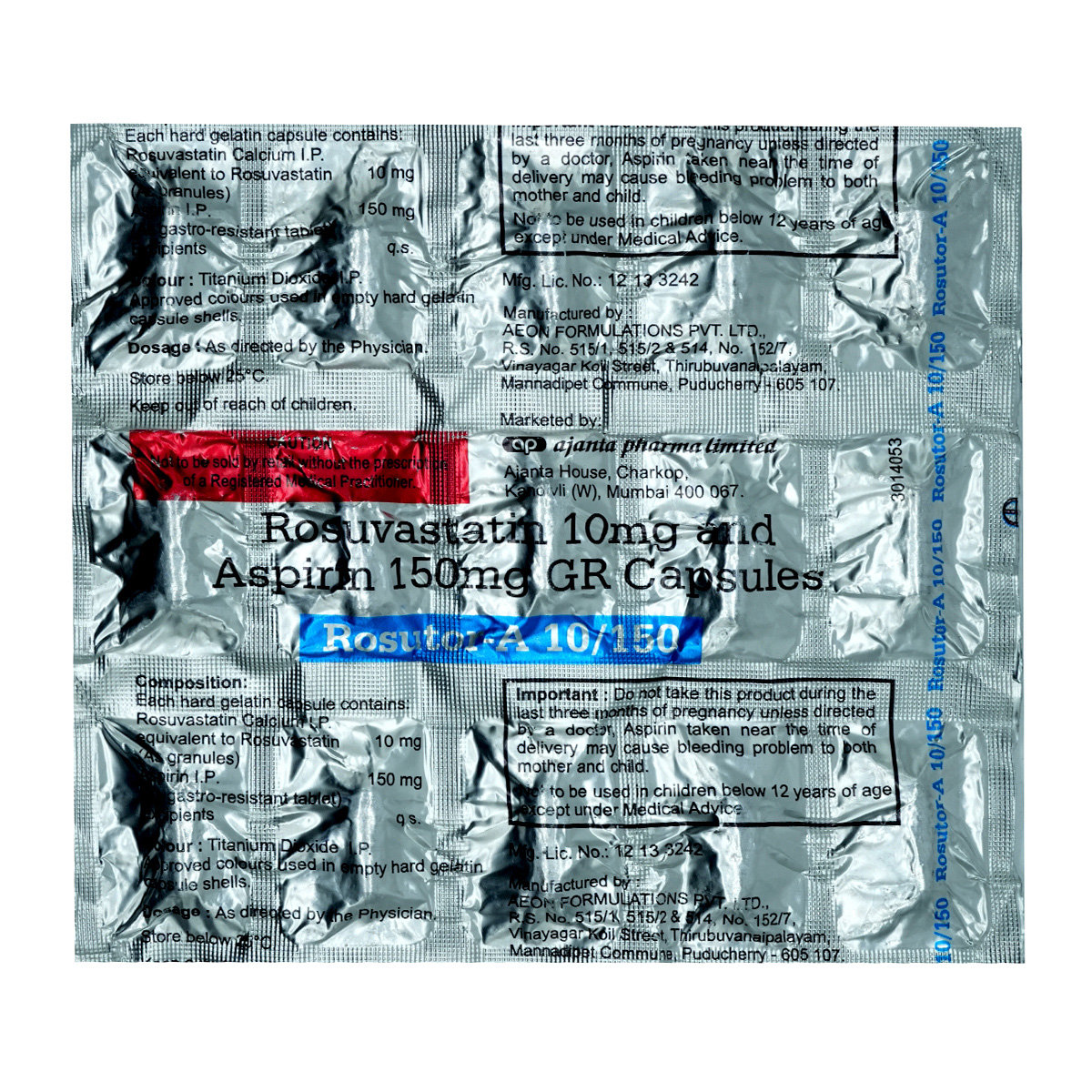 Rosutor-A 10/150 Capsule 15's, Pack of 15 Rosutor-A 10/150 Capsule 15's, Pack of 15