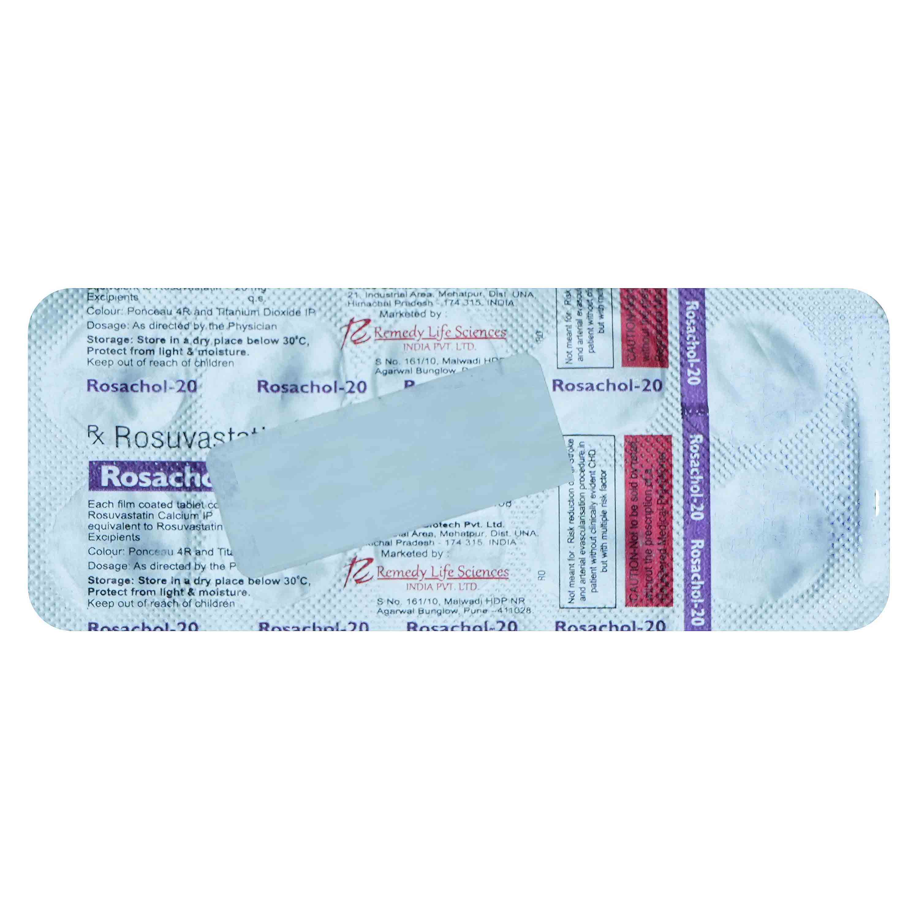 Rosachol-20 mg Tablet 10's, Pack of 10 TABLETS Rosachol-20 mg Tablet 10's, Pack of 10 TABLETS