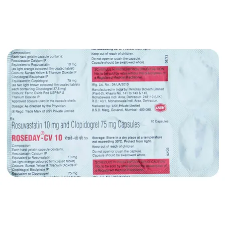 Roseday CV 10 mg Capsule 10's