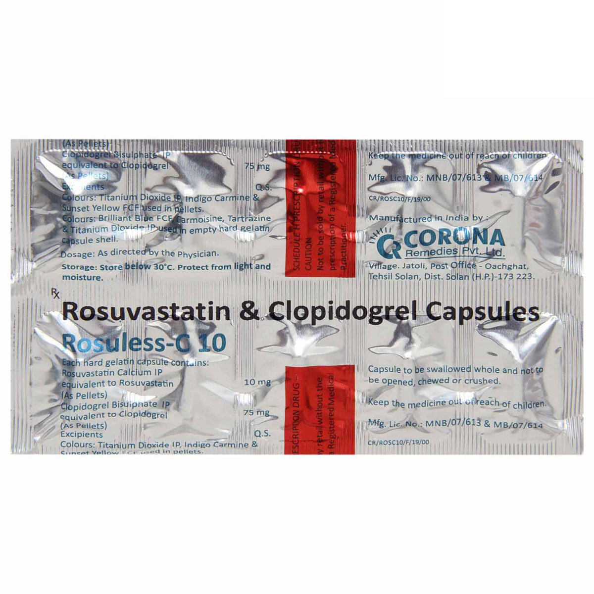 Rosuless-C 10mg Capsule 10's, Pack of 10 Rosuless-C 10mg Capsule 10's, Pack of 10