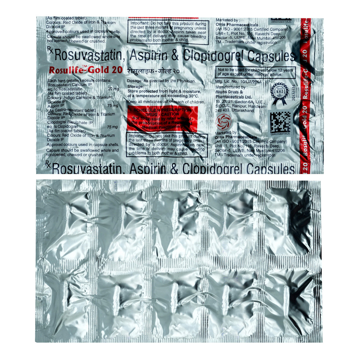 ROSULIFE GOLD 20MG CAPSULE 10'S, Pack of 10 CapsuleS ROSULIFE GOLD 20MG CAPSULE 10'S, Pack of 10 CapsuleS