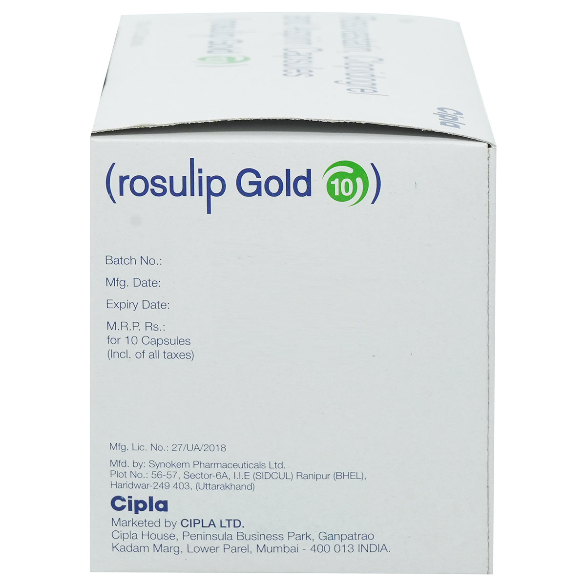Rosulip Gold 10 Capsule 10's, Pack of 10 CAPSULES Rosulip Gold 10 Capsule 10's, Pack of 10 CAPSULES