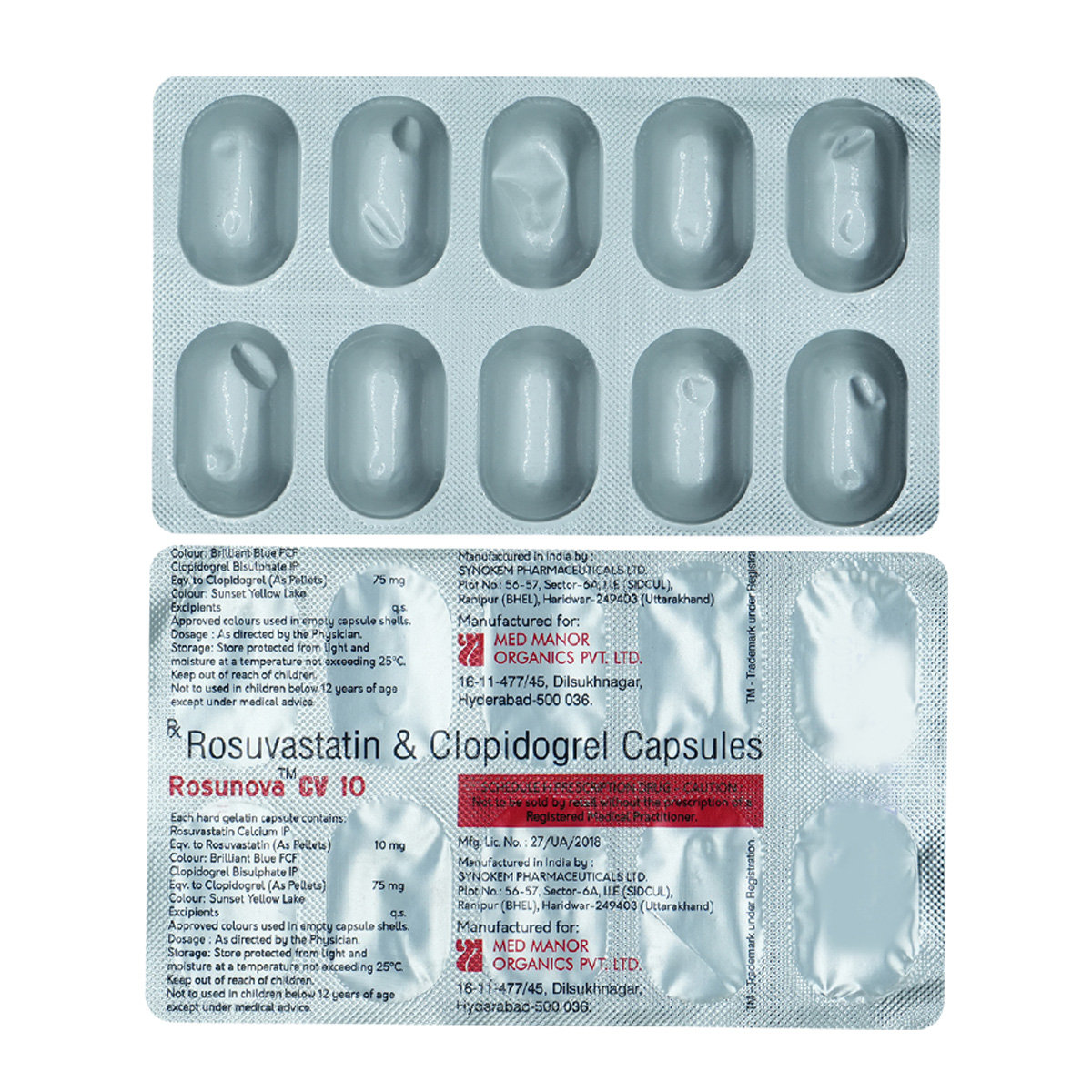 Rosunova CV 10 Capsule 10's, Pack of 10 CAPSULES Rosunova CV 10 Capsule 10's, Pack of 10 CAPSULES