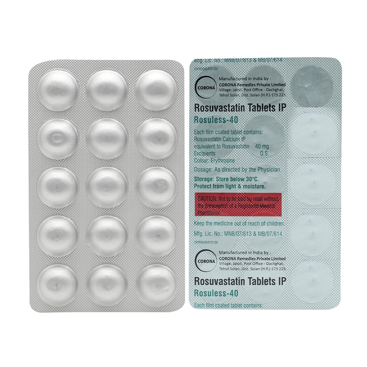 Rosuless 40 Tablet 15's, Pack of 15 TABLETS Rosuless 40 Tablet 15's, Pack of 15 TABLETS