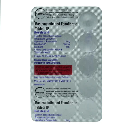 Rosuless-F 10 mg/160 mg Tablet 15's