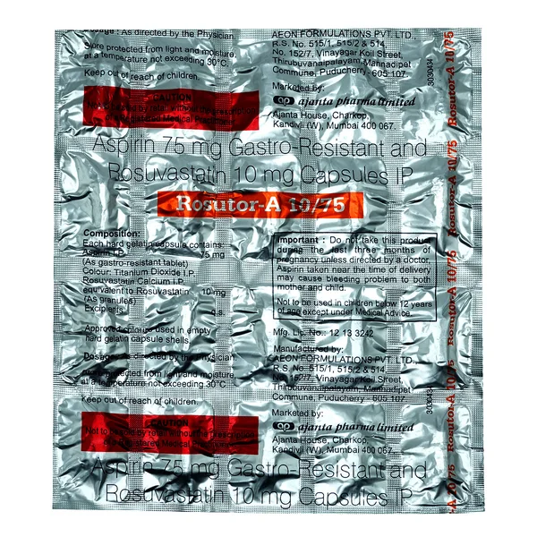 Rosutor-A 10 mg/75 mg Capsule 20's