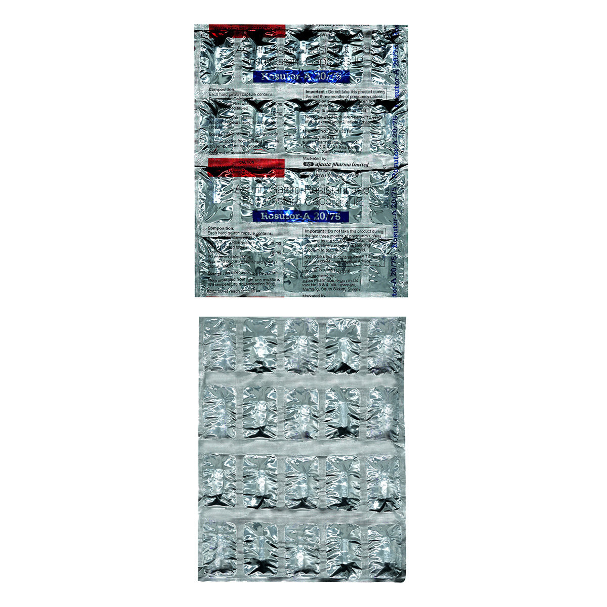 Rosutor-A 20 mg/75 mg Capsule 20's, Pack of 20 CapsuleS Rosutor-A 20 mg/75 mg Capsule 20's, Pack of 20 CapsuleS