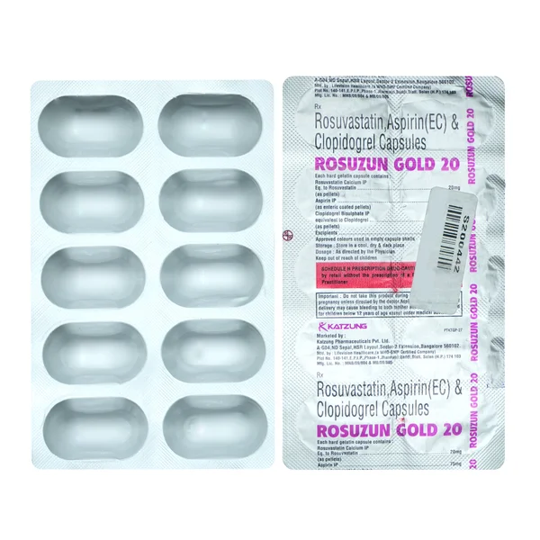 Rosuzun Gold 20 Capsule 10's, Pack of 10 CapsuleS