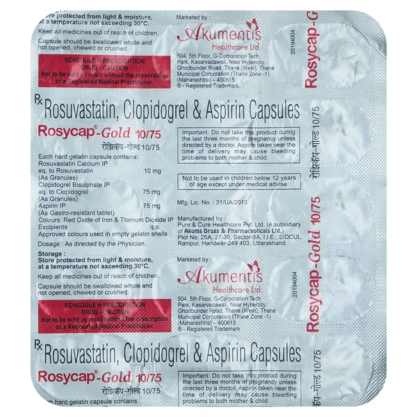 Rosycap Gold 10 mg/75 mg Capsule 15's