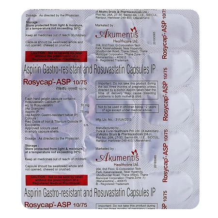 Rosycap-ASP 10 mg/75 mg Capsule 15's