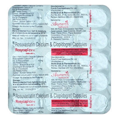 Rosycap-CV 10 mg Capsule 15's, Pack of 15 CAPSULES