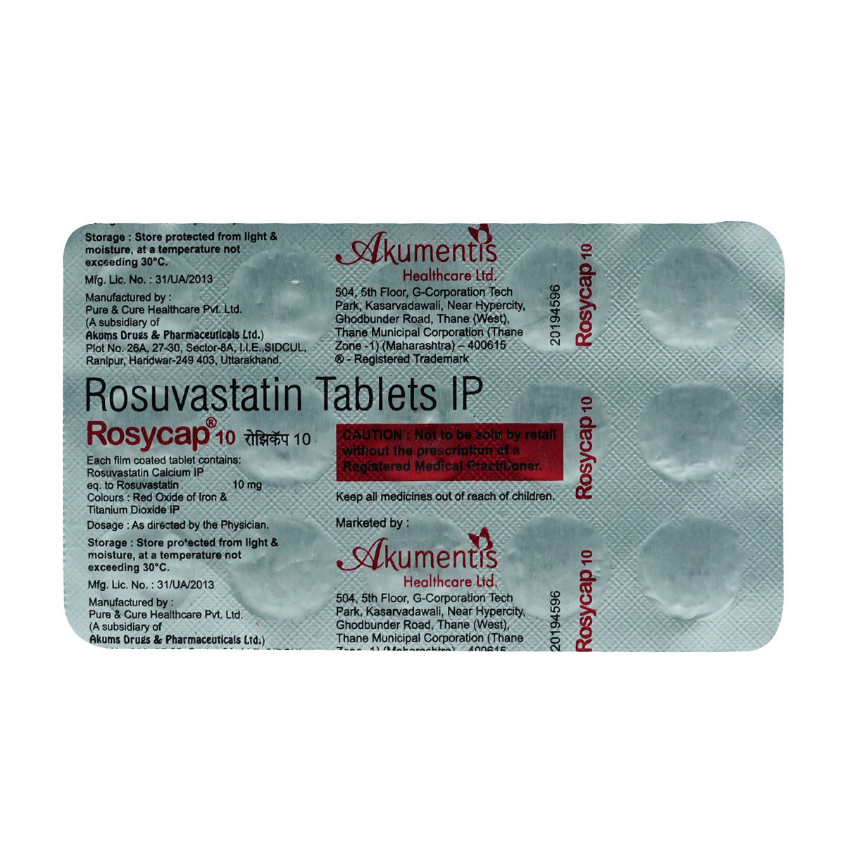Rosycap 10 Tablet 15's, Pack of 15 TABLETS Rosycap 10 Tablet 15's, Pack of 15 TABLETS