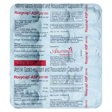 Rosycap-ASP 20 mg/150 mg Capsule 15's