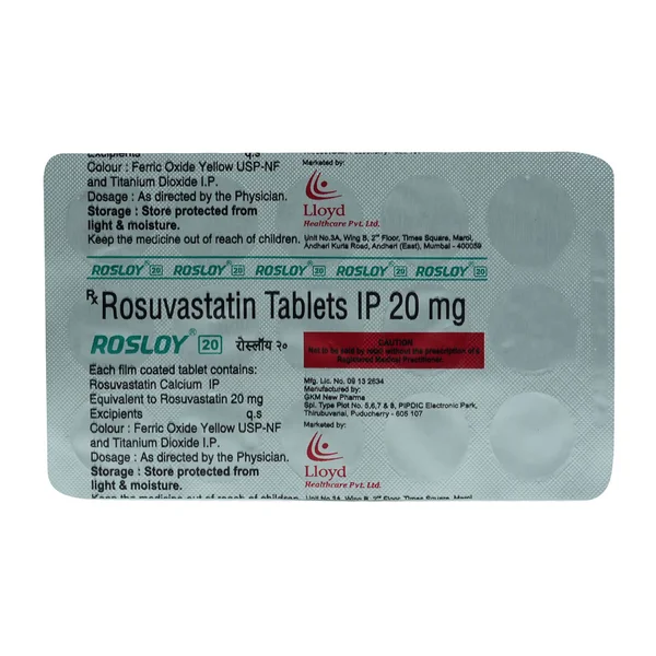 Rosloy 20 mg Tablet 15's