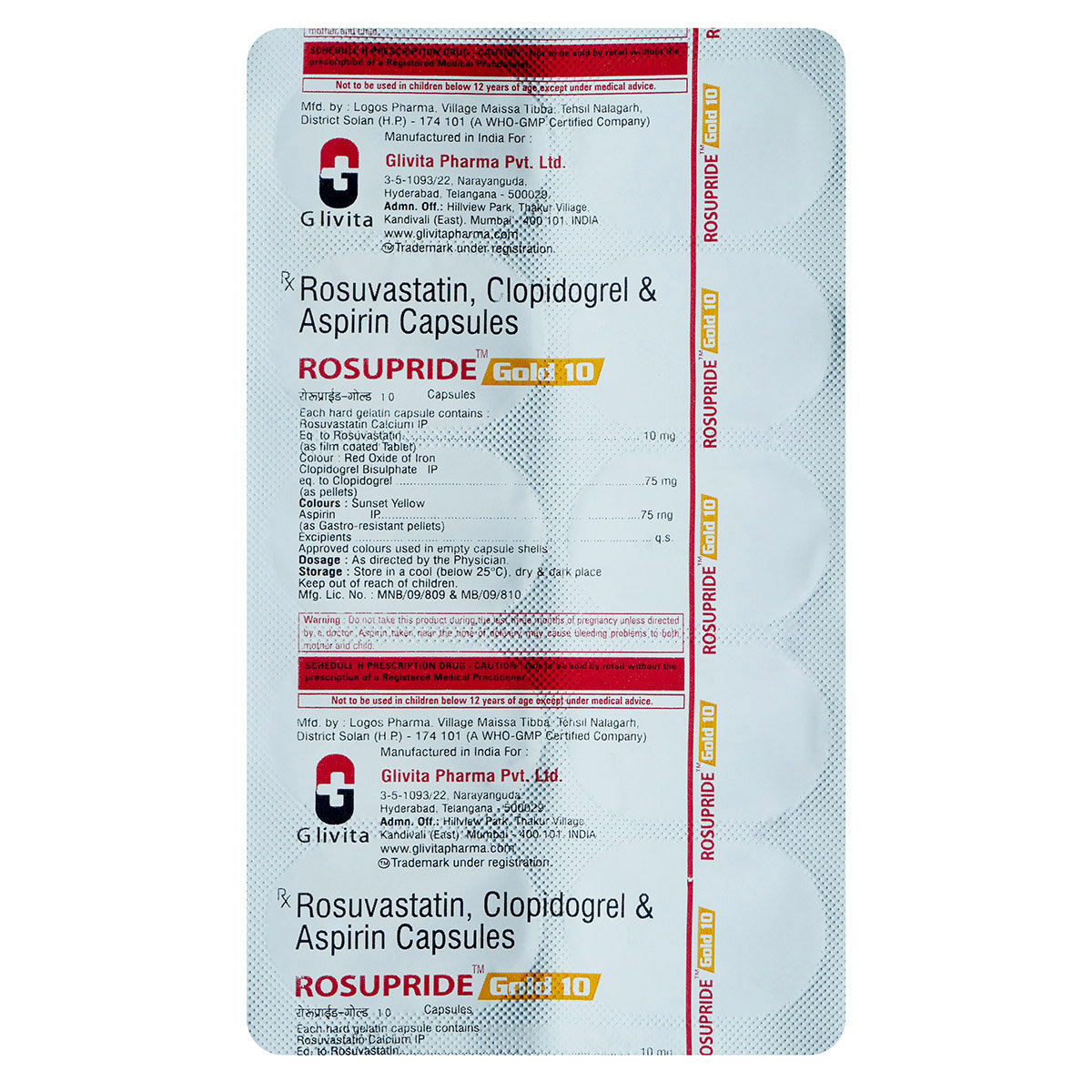 Rosupride Gold 10 Capsule 10's, Pack of 10 CAPSULES Rosupride Gold 10 Capsule 10's, Pack of 10 CAPSULES