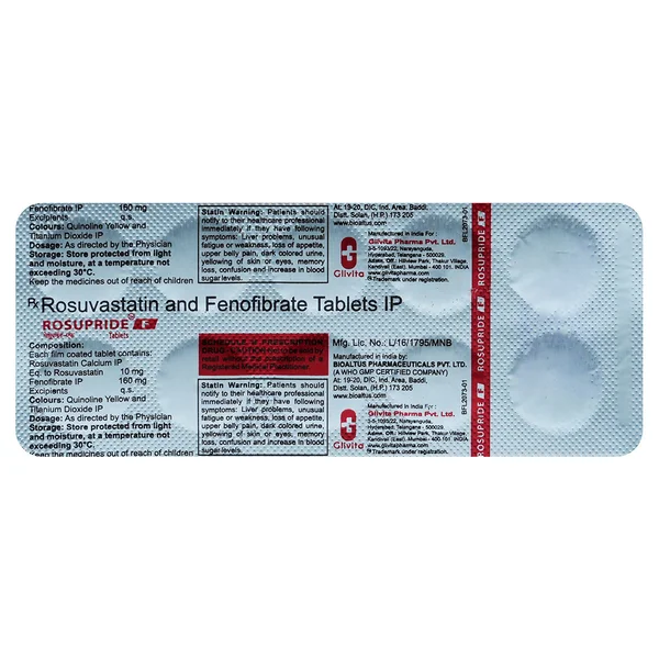 Rosupride F 10/160 Tablet 10's, Pack of 10