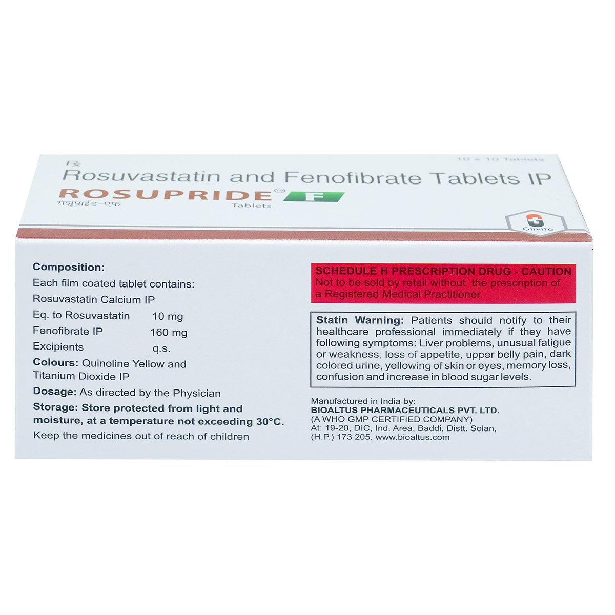 Rosupride F 10/160 Tablet 10's, Pack of 10 Rosupride F 10/160 Tablet 10's, Pack of 10