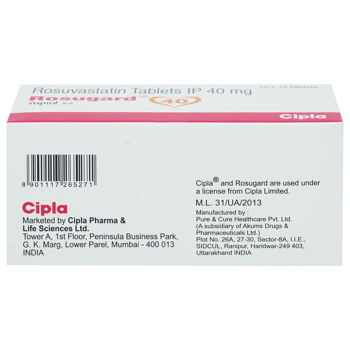 Rosugard 40 Tablet 10's, Pack of 10 TABLETS Rosugard 40 Tablet 10's, Pack of 10 TABLETS