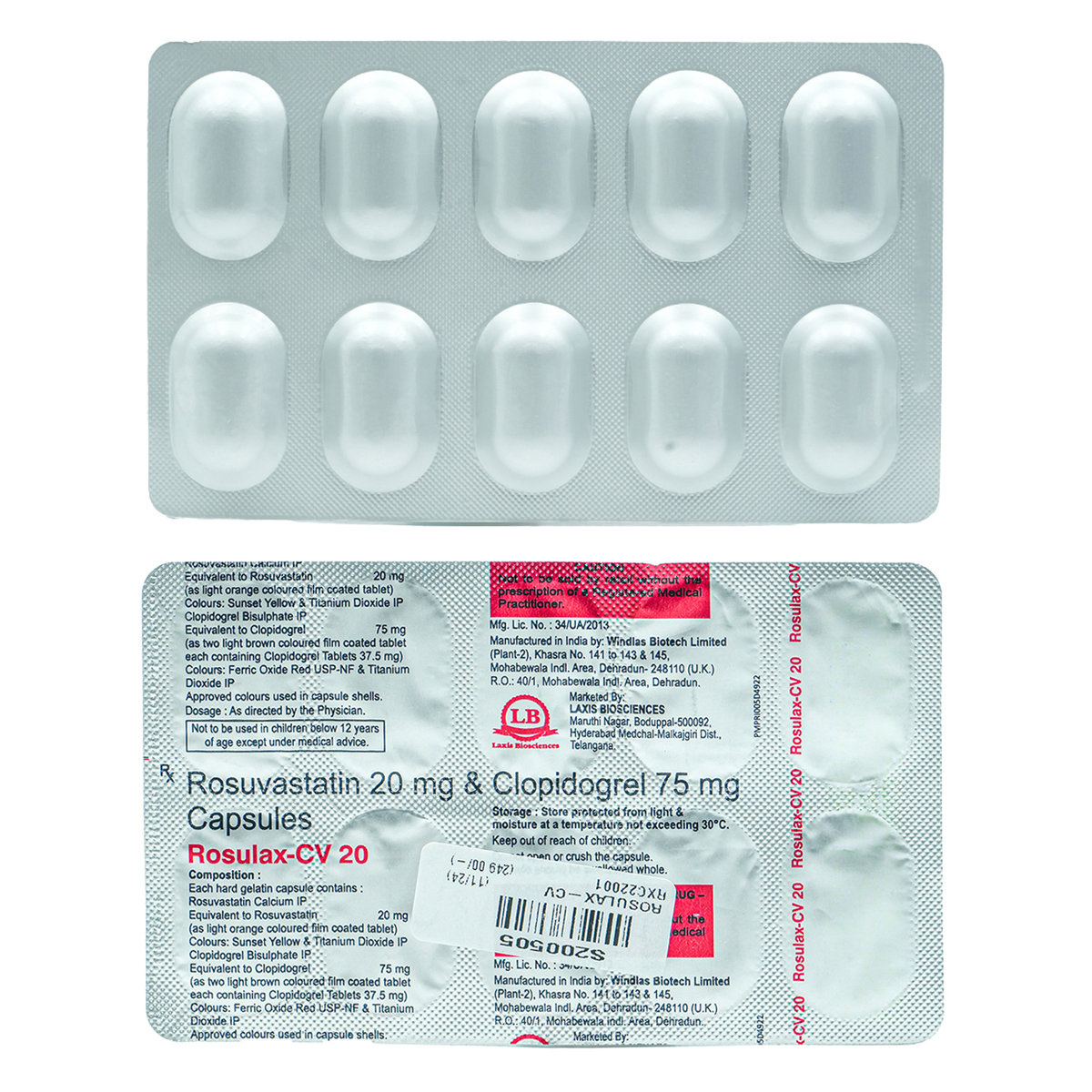 Rosulax-CV 20 Capsule 10's, Pack of 10 CapsuleS Rosulax-CV 20 Capsule 10's, Pack of 10 CapsuleS