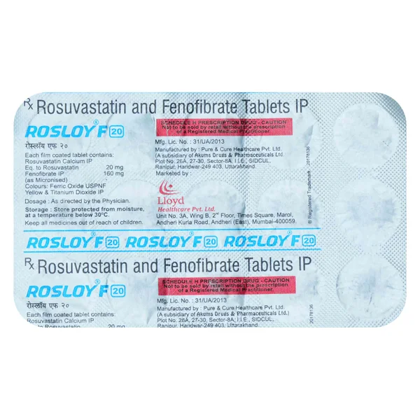 Rosloy F 20 Tablet 15's, Pack of 15
