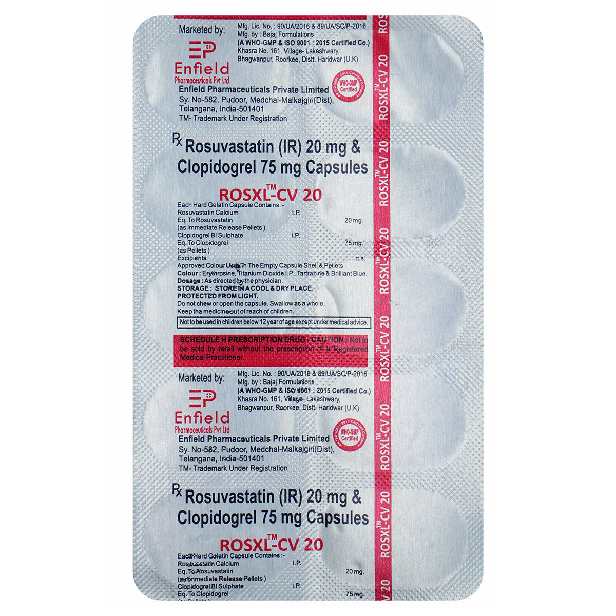 Rosxl-CV 20 Capsule 10's, Pack of 10 CAPSULES Rosxl-CV 20 Capsule 10's, Pack of 10 CAPSULES