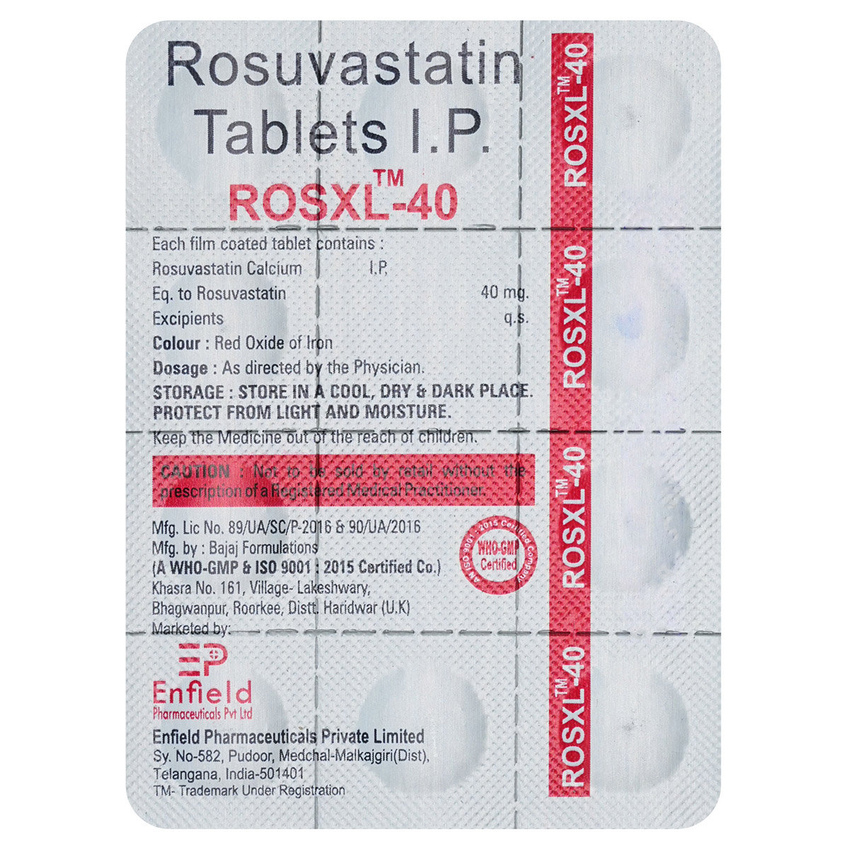 Rosxl-40 Tablet 10's, Pack of 10 TABLETS Rosxl-40 Tablet 10's, Pack of 10 TABLETS