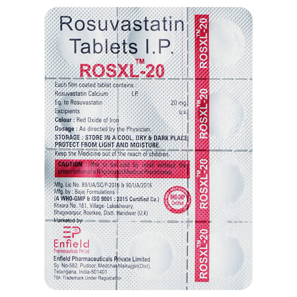 Rosxl-20 Tablet 10's, Pack of 10 TABLETS Rosxl-20 Tablet 10's, Pack of 10 TABLETS